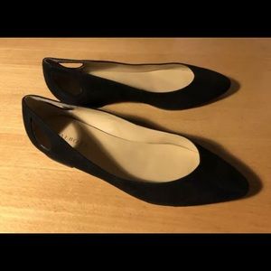 New Talbots Edison Black Suede Flats Size 10 W